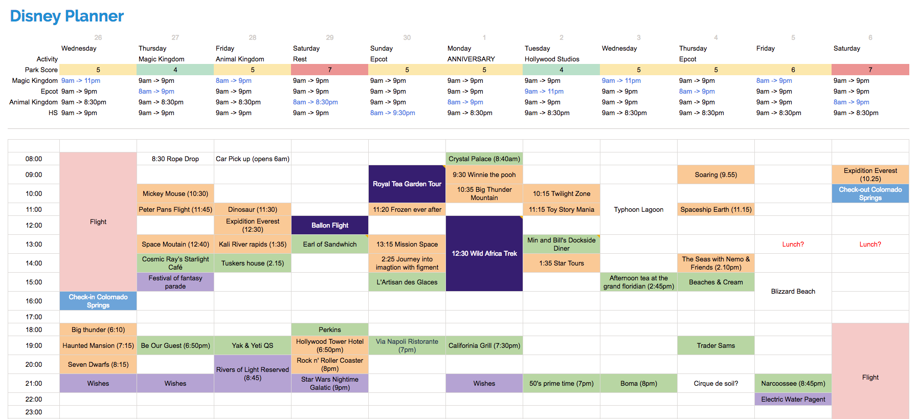 Walt Disney World Planner